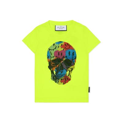 T-Shirt PHILIPP PLEIN "Smile", Damen, Gr. 16, bunt (29, gelbfluo), Obermaterial: 100% Baumwolle. Besatz: 100% Glasfaser, Shirts T-Shirt