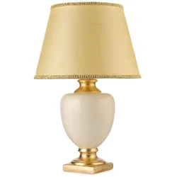 Tischleuchte Mozart Weiß/Gold/Braun max. 22 W