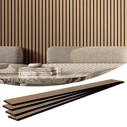 VEVOR Akustikpaneele, Akustikplatten, 2400 x 200 mm, MDF-Akzent-Holzwandpaneele für moderne Innenwanddekoration, Kunstholz-Wandplatten zur Geräuschreduzierung, helle Eiche, 4er-Set