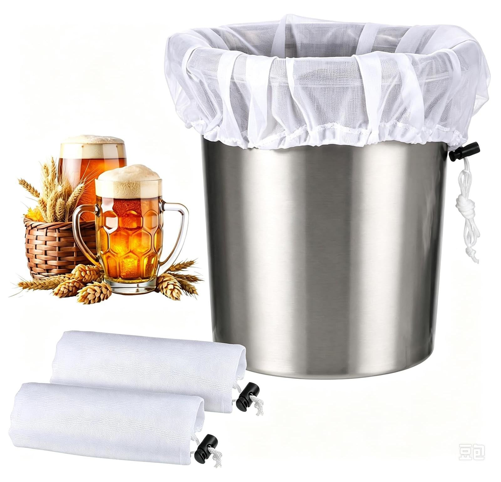 Dripio Herbruikbare Filterzakken van Polyester, Set van 3, 66 x 56 cm