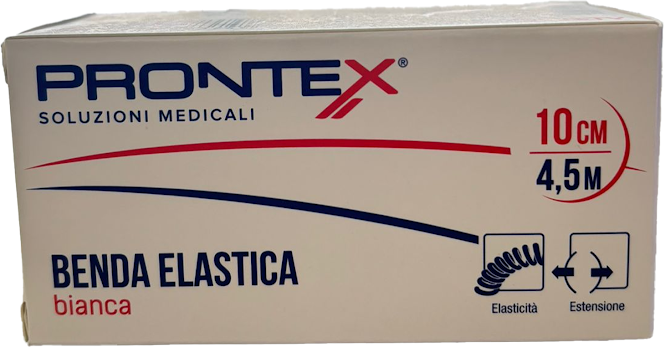 PREVIS Srl Prontex 1 Benda Elastico Bianca, 10 cm x 4,5 m