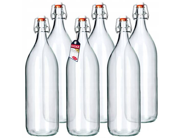 KADAX 2L bouteille en verre pour teinture jus vin liège 6 pièces
