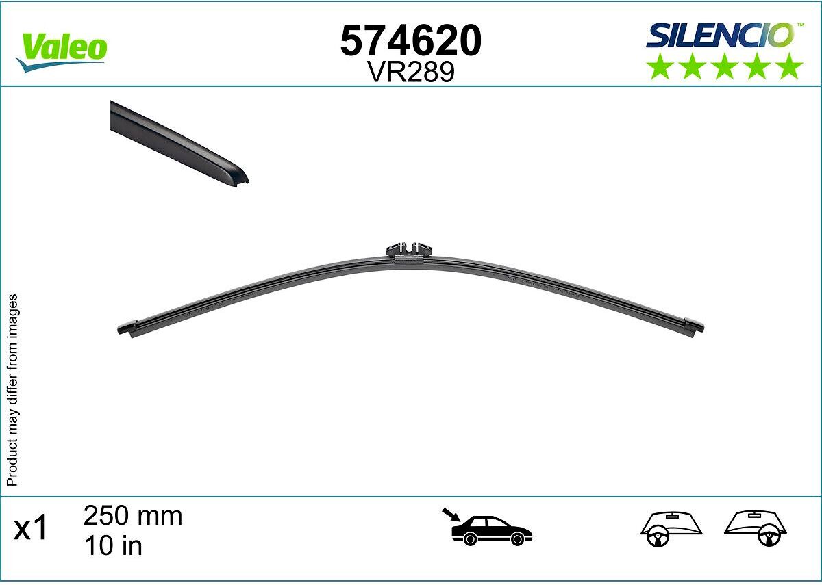 Wischblatt VALEO Silencio 574620, 250mm, Hinten, 1 Stück