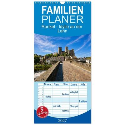 Familienplaner 2027 - Runkel - Idylle an der Lahn mit 5 Spalten (Wandkalender, 21 x 45 cm) CALVENDO