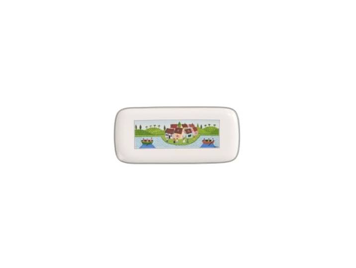 Villeroy & Boch – Charm Und Breakfast Design Naif Kuchenplatte Weiß/Bunt, Spülmaschinenfest, Mikrowellensicher, Tortenplatte Rechteckig, Platte Für Kuchen Oder Buffet, Premium Porzellan