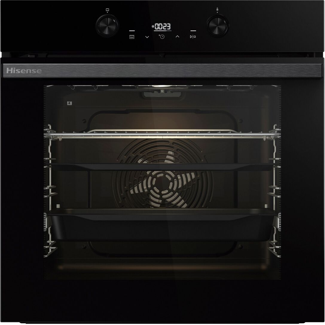 Hisense Horno multifunción pirolítico con función Air Fry - BI64223EPBG. Cristal negro
