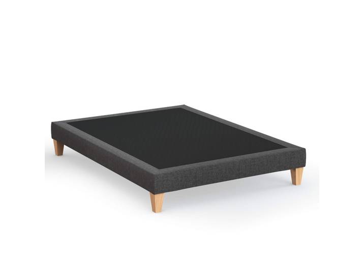 Sommier déco tapissier gris profond - SOMEO 130x200