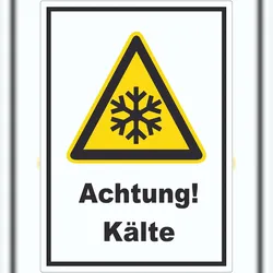 HB-Druck Achtung Kälte Aufkleber A5 (148x210mm)