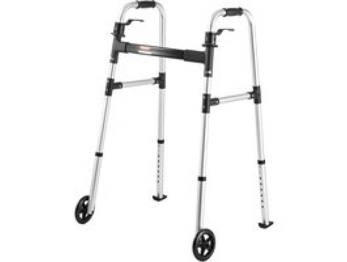 VEVOR Gehgestell 158 kg, Gehilfe mit Rädern & 8-fach verstellbarer Höhe, Gehrahmen aus leichtem Aluminium, Rollator mit Vorderrädern für Senioren & Erwachsene, Gehbock 605x385x755-955 mm