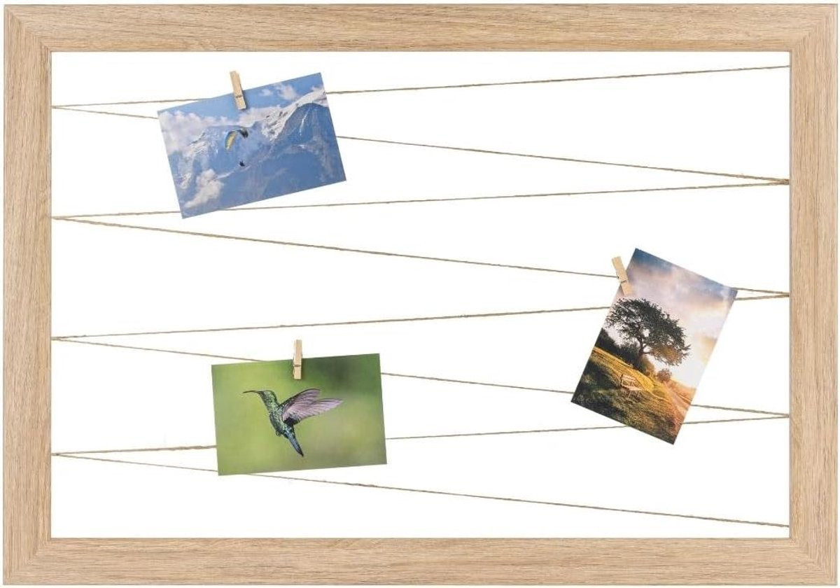 Fotohouder Collage Lijn - Jute Fotolijst voor Muurdecoratie - 75 x 55 cm