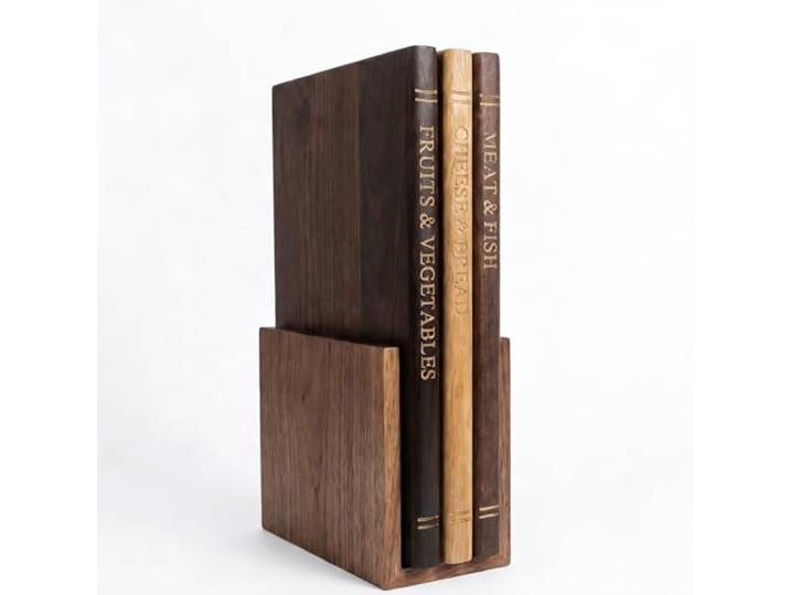 Schneidebrett, das aussieht wie Bücher, 3er Set Holz Schneidebretter mit Ständer, dekoratives Buchdesign für Käse, Brot, Fleisch & Gemüse