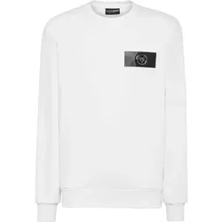 PLEIN SPORT Langarm-Sweatshirt, Größe M in Weiß 01