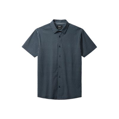Langarmhemd CLEAN CUT COPENHAGEN "Clean Cut Copenhagen Clean Formal Aop Stretch Shirt S/S", Herren, Gr. M, US-Größen, navy, ecru, 92% Baumwolle, 8% Elasthan, mehrfarbig, normal, Hemden