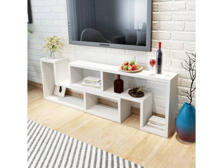 vidaXL Fernsehschrank doppelt L-förmig Weiß