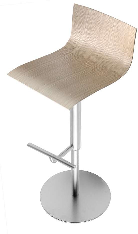 Lapalma Thin S24 Barhocker (Edelstahl, Leder weiß (C4)) Edelstahl   Leder weiß (C4)