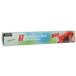 Papstar 15 QuickSnap Gefrierbeutel 3 l 28 cm x 27 cm transparent in Faltschachtel