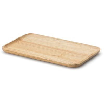 Tablett CONTINENTA "rechteckig, Gummibaum 22x13x1,2cm", braun (holzfarben), B:13cm H:1,2cm L:22cm, Holzwerkstoff, Tabletts, rechteckig, Gummibaum 22x13x1,2cm