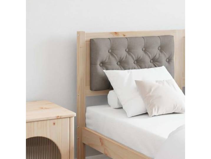 Rechteckige Bett-Kopfstütze aus massivem Kiefernholz, modernes minimalistisches Design, grau Stoff, 140 cm, atmungsaktives Baumwollgewebe, einfache Montage