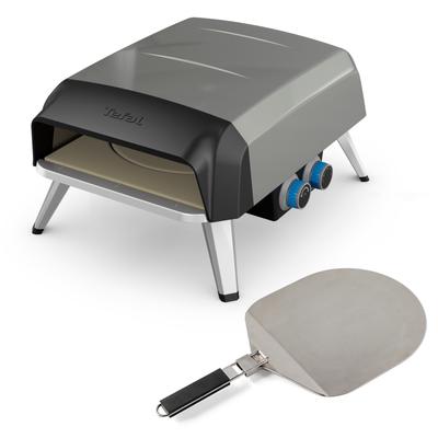 TEFAL Pizzaofen "Pizza Pronto, kompakter Gaspizzaofen für Zuhause, schnelles Vorheizen", schwarz, B:59cm H:27cm T:40cm, Pizzaöfen, 360 drehender Pizzastein, bis zu 400 C, inkl. Pizzaschaufel, JM4130