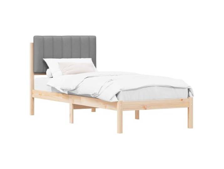 PUGYNBK Bettgestell aus massivem Kiefernholz, 80 x 200 cm, mit gepolstertem Kopfteil