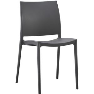 CLP Gartenstuhl Meton, 323835, Kunststoff, Niedriglehner, dunkelgrau, stapelbar