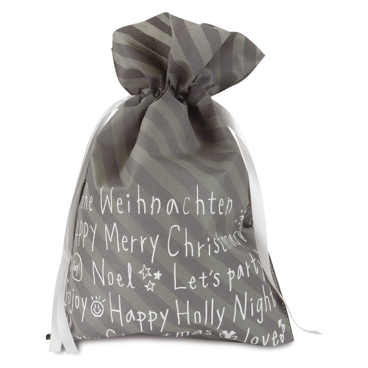 Riffelmacher & Weinberger Weihn.Sack mit Text grau (19635)