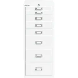BISLEY Multidrawer Schubladenschrank aus Metall abschließbar in verkehrsweiß Schrank für Büro Werkstatt und Zuhause Stahlschrank