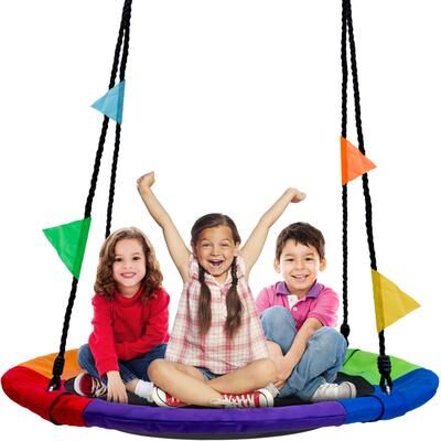"Sorbus 40"" Multicolor Saucer Tree Swing Outdoor Playset for Kids"