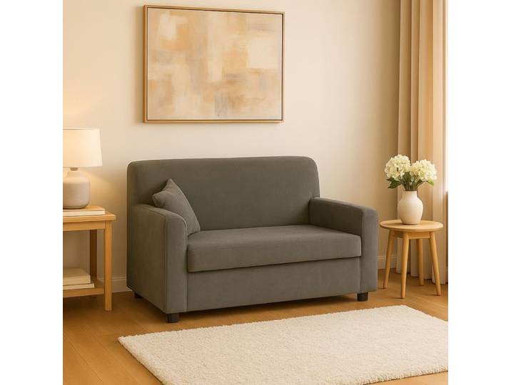 Dmora - Canapé fixe 2 places Baeza 125x73h85 cm Gris