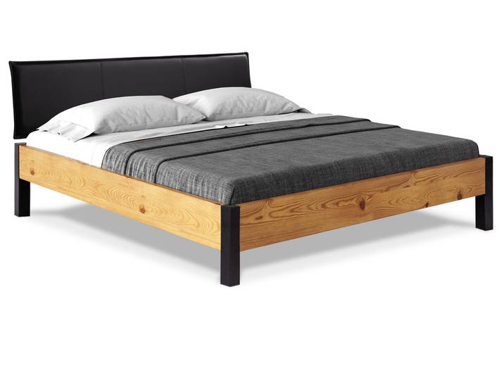 CURBY Bett mit Metallfuß und Polsterkopfteil, Material