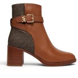 Michael Kors für Damen. 40T6RCME6L Braune Leder-Stiefeletten mit Rachel-Absatz (37), 3 bis 5 cm, Reißverschluss, Lässig, Klassisch