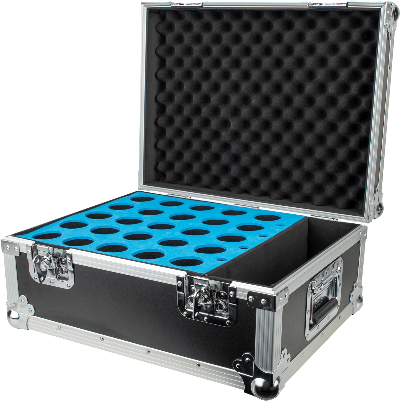 Showgear Pro Koffer Für 25 Mikrofone Mit Zubehörfach Und Vorgeformtem Schaumstoff