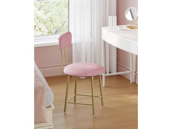 Coiffeuse, tabouret coiffeuse, repose-pieds de salon, siège de chambre à coucher, tabouret avec pieds en métal, tabouret de maquillage rembourré, tabouret de bar