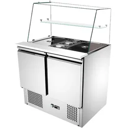 Skyrainbow Saladette 2 Türen, gerader Glasaufsatz, 90 x 70