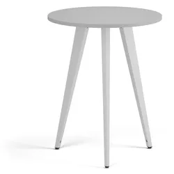 Couchtisch PRIMO VIBE, Durchmesser 60 cm, weißes Metallgestell, grau