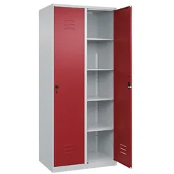CP Wäschespind »Classic Plus einzeln schließende Türen Korpus lichtgrau« Zylindersc rot, 80x185x50 cm