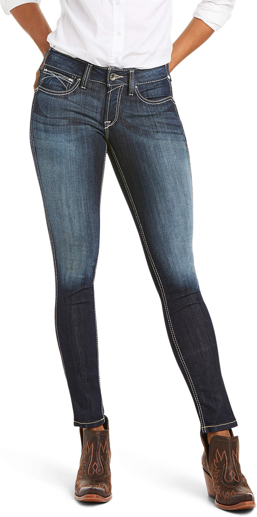 Women's R.E.A.L. Mid Rise Stretch Outseam Ella Skinny Jeans in Celestial, Size: 26 Regular by Ariat