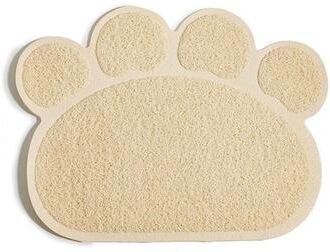 Uplifted Finds Paw Print Waterproof PVC Cat Litter Mat beige m