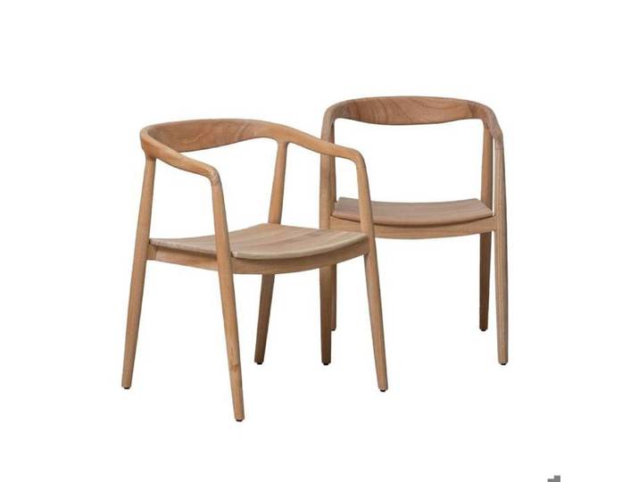 Chaise en bois de teck brut June (lot de 2)