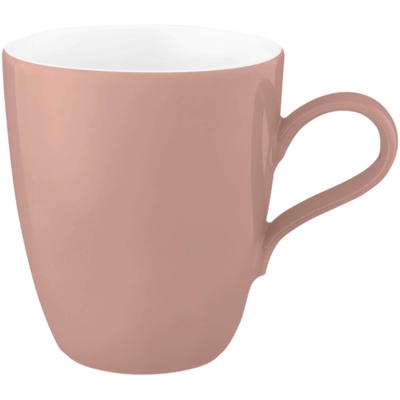 Becher SELTMANN WEIDEN "Life Fashion", weiß (posh rose, weiß), H:10,3cm Ø:9cm, Porzellan, Trinkgefäße, Becher, Becher mit Henkel 0,40 l