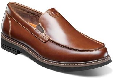 Nunn Bush Owen II Moc Toe Venetian Slip On (Men's) Dress in Cognac, Size 13 W, Leather