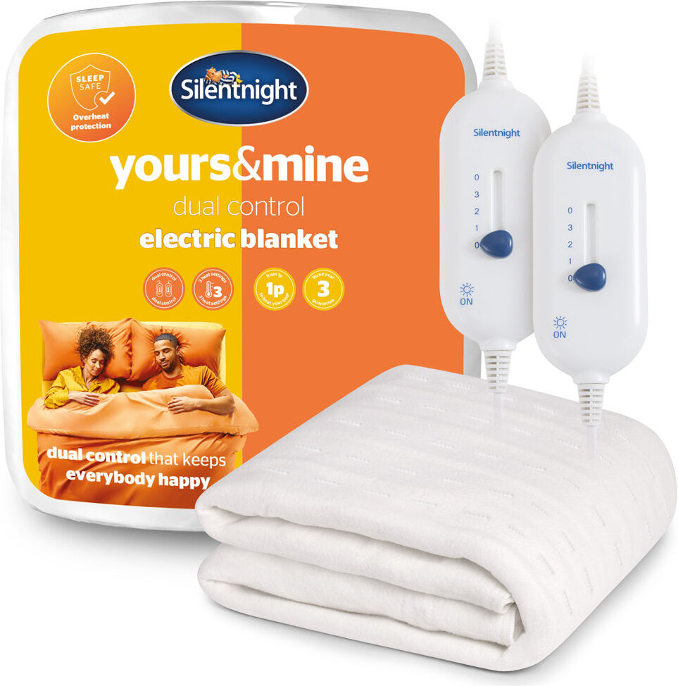 Silentnight Dual Control Electric Blanket - Heated Under blanket with split control and 3 settings White Double
