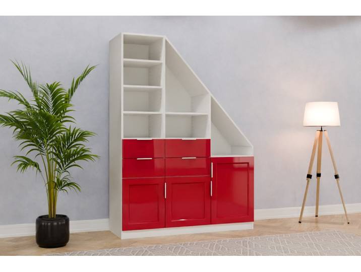 Schrank nach Maß - RAL 3027 Himbeerrot - 200x145x52cm - Individuell konfigurieren