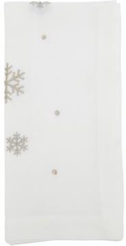 Saro Lifestyle Frozen Elegance Embroidered Snowflake Napkin (Set of 4)