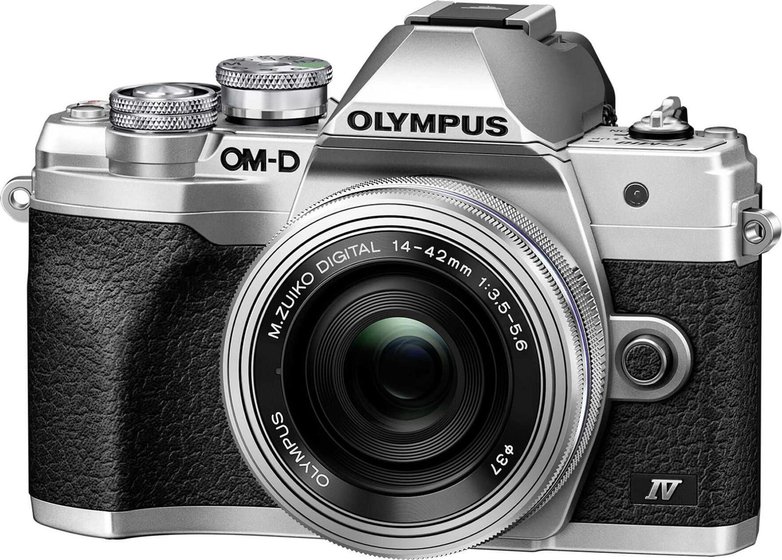 Olympus OM-D E-M10 Mark IV set met 14-42mm pancake zoomlens, zilver
