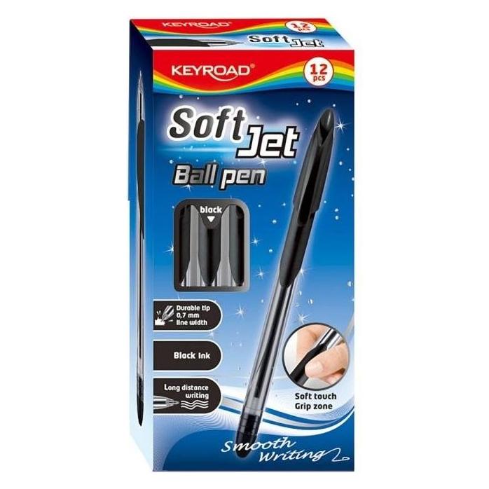 Keyroad Klassischer schwarzer Kugelschreiber 0,7 mm (12 Stück) (12x) (54620285)
