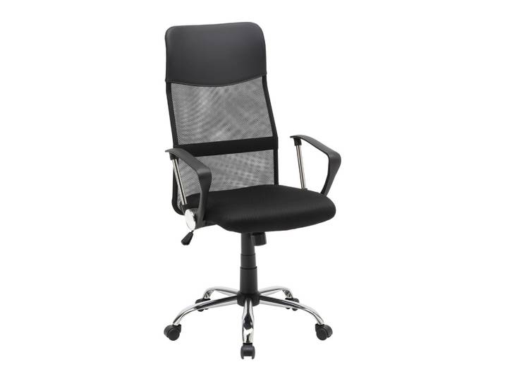 Drehstuhl Basti in Schwarz/Chromfarben
