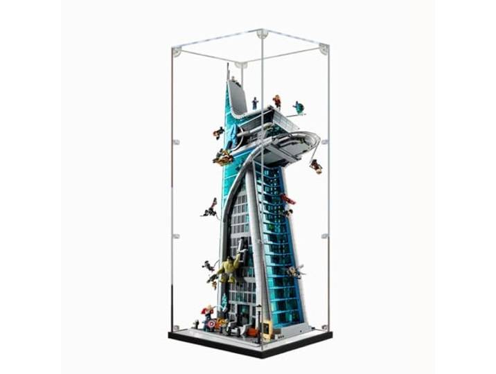 Figuren-Displaybox für LEGO 76269 für Ma-rvel Ave-ngers Turm, Acryl, staubdicht, transparent, benutzerdefinierte Vitrine (kein Modell) (Spiegel + 3 mm)