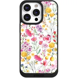 Nivocase Handyhülle für Apple iPhone 13 Pro Hülle NIVOpure Case Schwarz Blumen Frühling Muster (Apple iPhone 13 Pro), Smartphone Hülle, Schwarz