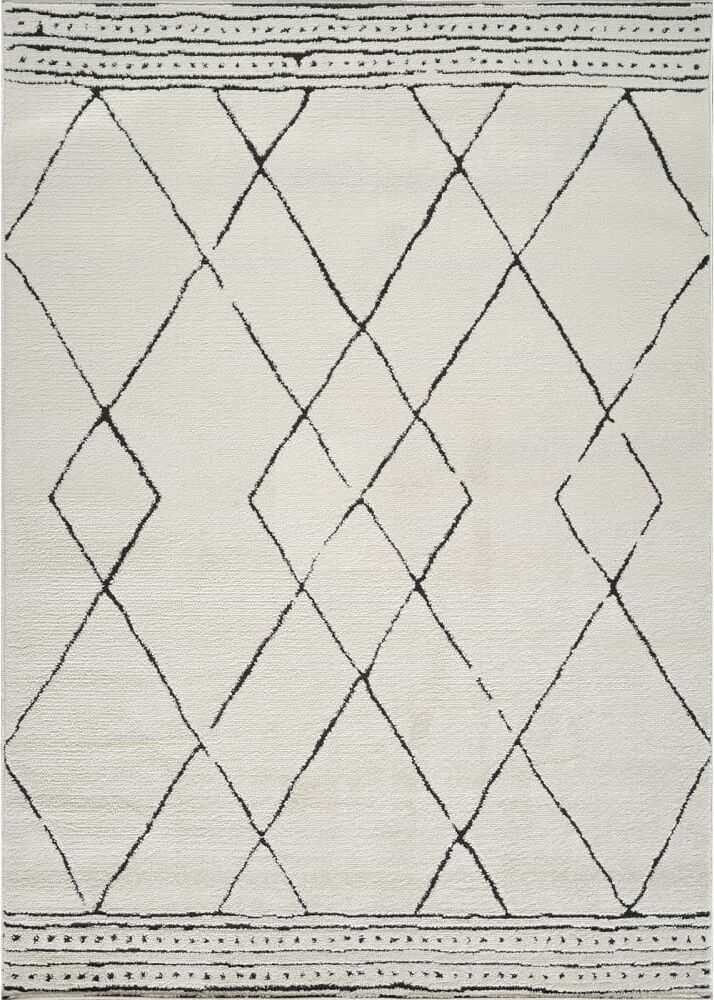 Livabliss Tapis berbère ethnique ivoire/noir 160x213 Noir 213x1x160cm